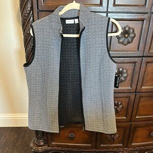 Black and White Sleeveless Vest